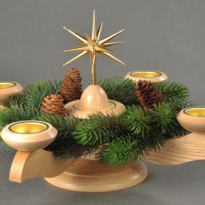 Albin Preissler Adventsleuchter »Weihnachtsstern«, Ø 29 cm, natur, inkl. Tannenkranz