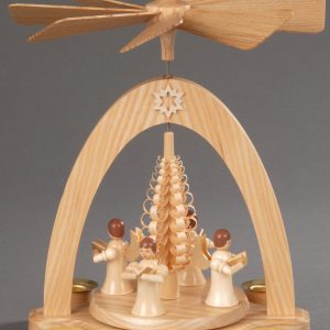 Albin Preissler Weihnachtspyramide »4 Engel mit Spanbaum«, Made in Germany