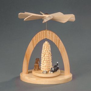 Albin Preissler Weihnachtspyramide »Wärmespiel – Katze mit Maus, Hund und Bäumchen«