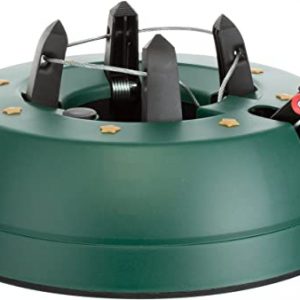 Brandsseller Christbaumständer bis zu 2 m Bäume mit Fußhebeltechnik EIN-Seil-Technik und Sicherung – Weihnachtsbaumständer Tannenbaumständer – Grün