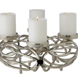 EDZARD Adventskranz »Bernd«, (29 cm) Kerzenhalter für Stumpenkerzen, Weihnachtsdeko für 4 Kerzen á Ø 6 cm, Kerzenkranz als Tischdeko mit…