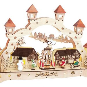 HGD Holz-Glas-Design LED Lichterbogen »Altstadt für Batterie- und Netzbetrieb«, Maße ca. 43 x 8 x 30 cm