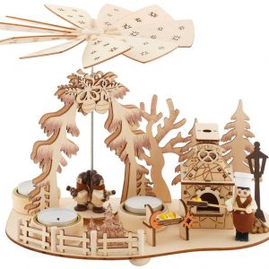 Home affaire Weihnachtspyramide »Bäckerei«, Teelichtpyramide mit Räucherofen, Höhe ca. 23 cm