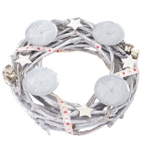 MCW Adventskranz »T783«, Ø 30 cm, Mit 4 Kerzenhaltern, Aufwendig geschmückt
