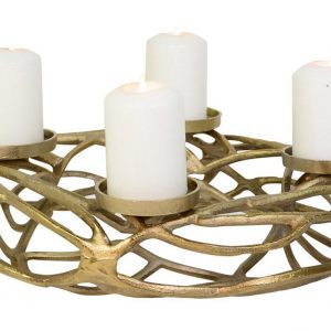 RIFFELMACHER & WEINBERGER Adventskranz »Kerzen-Kranz im Astlook Metall 40 x 12 cm 24202, Gold«