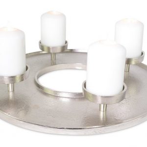 RIFFELMACHER & WEINBERGER Adventskranz »Kranzschale Ø 41 cm 74537, Silber – Metall Aluminium Modern Adventstablett Rund«