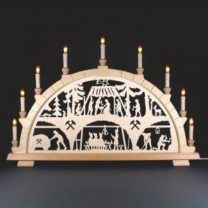 Schenk Holzkunst Lichterbogen »Schwibbogen Mettenschicht natur elektrisch«