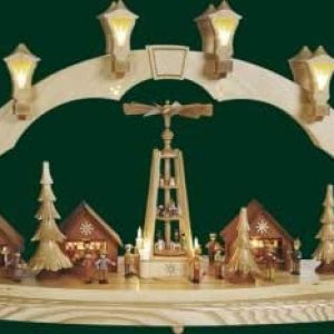 Schwibbogen Erzgebirge Richard Glässer Seiffen Weihnachtsmarkt, elektrisch, 01008