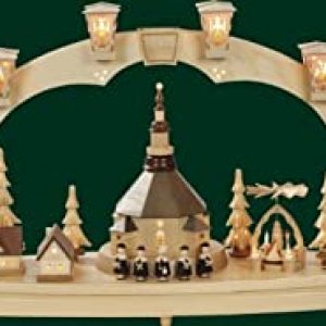 Schwibbogen Seiffener Kirche + Pyramide Elektrisch Lichterbogen 40cm Erzgebirge NEU