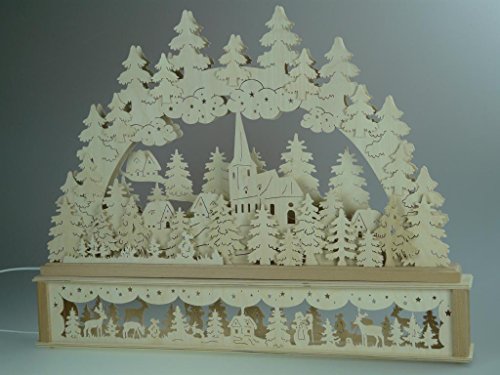 SchwibboLa Schwibbogen P-KB274 Lichterbogen mit Erhöhung Made Erzgebirge Seiffen Maße: 72x55cm (BxH) …, 1 – Bild 2