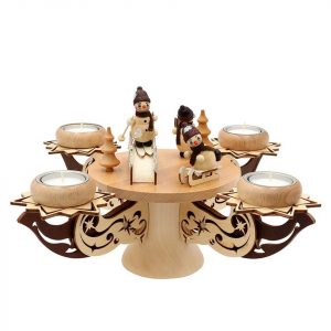 SIGRO Adventskranz »Holz Adventsleuchter, für 4 Teelichter«