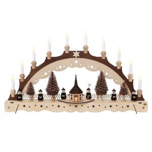 SIGRO Schwibbogen »Holz Schwibbogen, 11-flammig Seiffener Kirche«