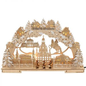 SIGRO Schwibbogen »Holz Schwibbogen, LED Dresdner Frauenkirche«, Schwibbogen