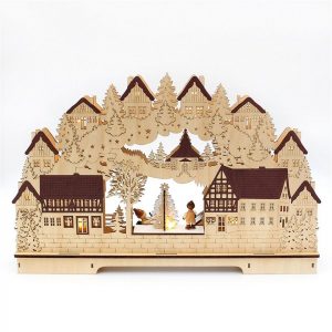 SIGRO Schwibbogen »Holz Schwibbogen, LED Fachwerkhäuser«, Schwibbogen