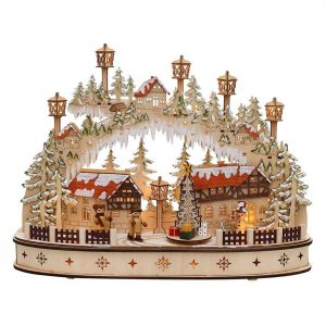 SIGRO Schwibbogen »Holz Schwibbogen, LED, mit Bewegung«, Schwibbogen