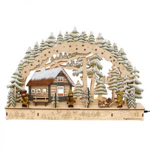 SIGRO Schwibbogen »Holz Schwibbogen, LED Moosmann/Moosfrau«, Schwibbogen