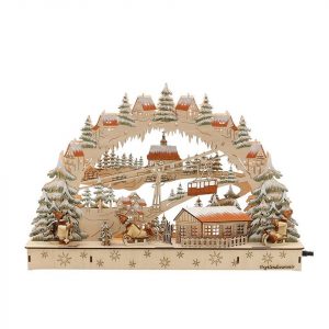 SIGRO Schwibbogen »Holz Schwibbogen, LED Skifahrer«, Schwibbogen