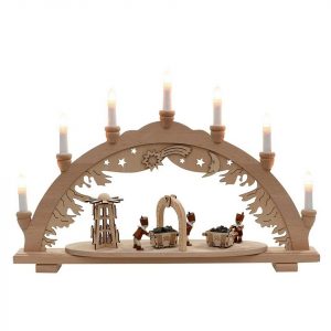 SIGRO Schwibbogen »Holz Schwibbogen, Spitzkerzen Bergleute«, Schwibbogen