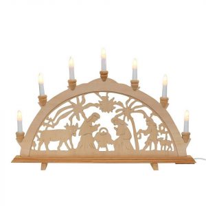 SIGRO Schwibbogen »Holz Schwibbogen, Spitzkerzen Geburt«, Schwibbogen
