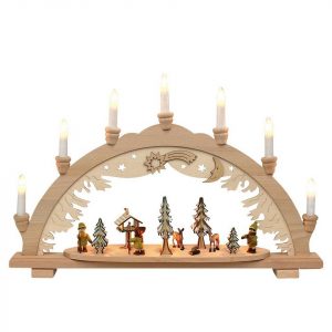 SIGRO Schwibbogen »Holz Schwibbogen, Spitzkerzen Moosmann/Moosfrau«, Schwibbogen