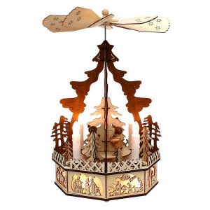 SIGRO Weihnachtspyramide »Holz Pyramide, LED-Kerzen, drehbar Bäcker«