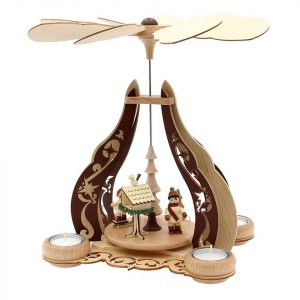 SIGRO Weihnachtspyramide »Holz Teelicht-Pyramide, Braun/Natur Vogelfütterung«