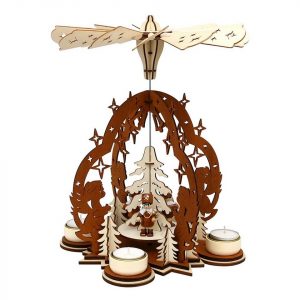 SIGRO Weihnachtspyramide »Holz Teelicht-Pyramide, Sterntaler Bergmänner«