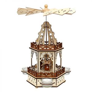 SIGRO Weihnachtspyramide »Holz Teelichtpyramide 2 Etagen Eulenwald«