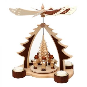 SIGRO Weihnachtspyramide »Holz Tischpyramide, 4 Teelichter«