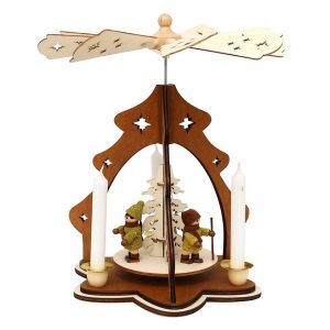 SIGRO Weihnachtspyramide »Holz Tischpyramide, für 4 Kerzen Moosmann/Moosfrau«