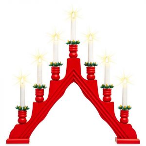 SIKORA Schwibbogen »LB49 Premium Schwedenleuchter mit 7 elektrischen Kerzen B:42,5cm«