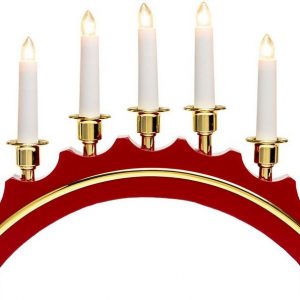 SIKORA Schwibbogen »LB64 halbrunder Lichterbogen mit 7 elektrischen Kerzen und Golddekor«