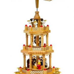 SIKORA Weihnachtspyramide »P34 Tradition aus Holz mit 3 Etagen H:35cm«