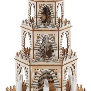 Weihnachtspyramide, mit LED Beleuchtung und beweglichen Figuren, Höhe ca. 48 cm