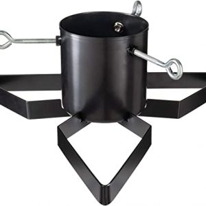 WeRChristmas Weihnachtsbaumständer aus Metall für 2 Personen. Echte Weihnachtsbäume mit Wassertank, 6 m, Schwarz, 50 cm