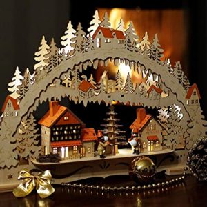 Wichtelstube-Kollektion LED Schwibbogen Weihnachtsstadt Original Schwippbogen Lichterbogen