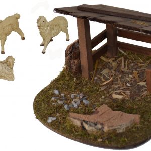 Alfred Kolbe Krippen-Zubehör »Schafunterstand und 4 Schafe«, (Set, 5 St.)