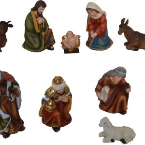 Alfred Kolbe Krippenfigur, (Set, 11 St.), in kräftigen Farben gestaltet