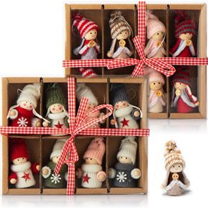 com-four® 16x Premium Wichtel-Anhänger für den Weihnachtsbaum, Bezaubernde Christbaum-Figuren Anhänger als Baumbehang, Weihnachtsschmuck oder…