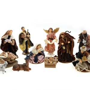 Creation Gross Krippenfigur »Krippenfiguren Set 13tlg mit Kleidern, Heilige Familie, Heilige 3 Könige, Engel & Hirten H.: 17cm Weihnachtskrippe…
