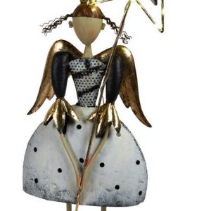 dekojohnson Engelfigur »XXL Weihnachtsengel-Figur Metall LED Stern 20x80cm«