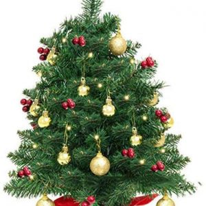 Eksesor Tisch-Weihnachtsbaum, Künstlicher Mini-Weihnachtsbaum, mit LED-Lichterketten,Geschmückter Weihnachtsbaum,für Tisch, Schreibtisch, Wohnkultur