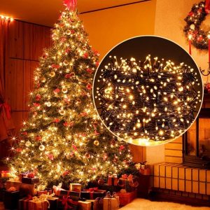 LED Lichterkette Lichternetz Innen Außen Christbaum Spitze 8 Modi Weihnachtsdeko 