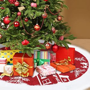 Feesiluu Weihnachtsbaum Decke, Plüsch Weihnachtsbaum Rock Weihnachtsbaumdecke Rund Groß Christbaumdecke Christbaumständer Teppich Baumdecke…