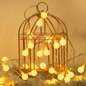 Fulighture Led Kugel Lichterkette, 5M(16.41FT) 40er Globe Led, Batteriebetrieben, 2700K Warmweiß, IP65 Wasserdicht, Ideal für Weihnachten, Party,…