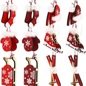 K KUMEED Baumschmuck Weihnachten Weihnachtsanhänger Holz Weihnachtsbaumschmuck Holz, Baumschmuck Holz Weihnachten Weihnachtsanhänger für…