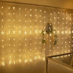Led Lichterketten, 80 Sterne 144 Leds 2mx1.5m Anschließbar Sternenvorhang mit 8 Modi Fernbedienung fensterlichterketten weihnachten…