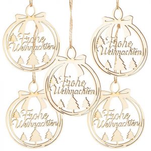 Logbuch-Verlag Christbaumschmuck »Geschenkanhänger Frohe Weihnachten aus Holz 9 cm«