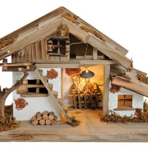 matches21 HOME & HOBBY Krippe »Krippe Holz Weihnachtskrippe Stall«, Authentische Bemalung