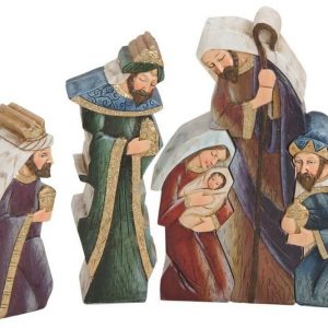 matches21 HOME & HOBBY Krippe »Krippenfiguren 5-tlg Weihnachtskrippen Figuren Set Jesus Josef & Maria«, Authentische Bemalung